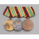 NVA, 3 Faithfull Service Medals Bar, 900 silver