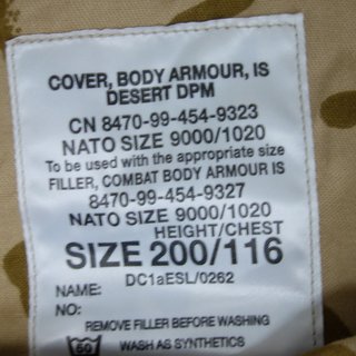Schutzweste, Body Armor,Desert DP, Typ3
