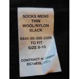 Socks, Mens, Thin, Wool/Nylon, black