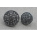 Uniform Button pebbled with Rim, grey Plastic