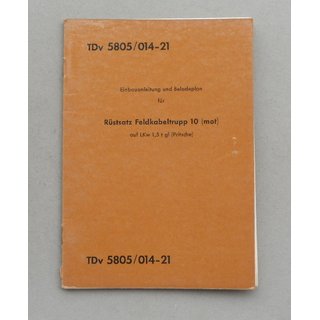 TDv 5805/014-21, Rstsatz Feldkabeltrupp 10 (mot)