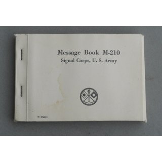 Message Book M-210, Signal Corps, U.S.Army, Pigeon Messages