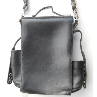 Shoulder Bag for Patrolmen, black Leather