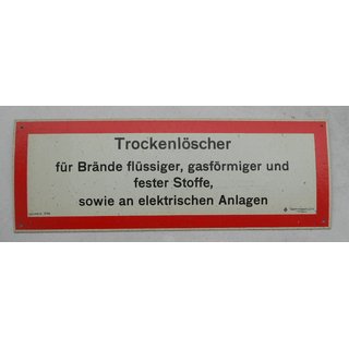 Trockenlöscher Hinweisschild