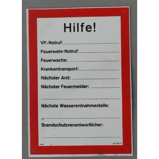 Polizei- / VP Notruf Hinweisschild