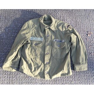 M-1951 Shirt Cold Weather, Wool, brown Dish buttons, Insignia