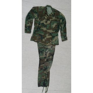 Battle Dress Uniform, Woodland Camo, worn