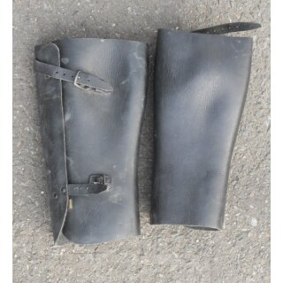 Swiss Leather Gaiters for Officers, black