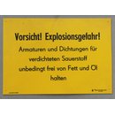 Danger of Explosion by Fat and Oil Sign