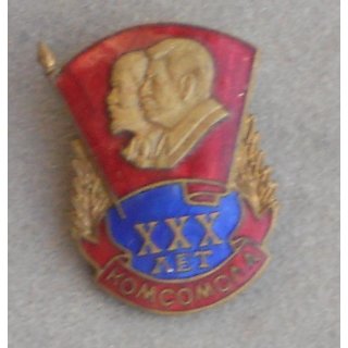 30th Anniversary Badge of the VLKSM (Komsomol)