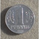 Coins,  1 Pfennig of the GDR