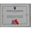 USCB Certificate of Recognition Urkunde