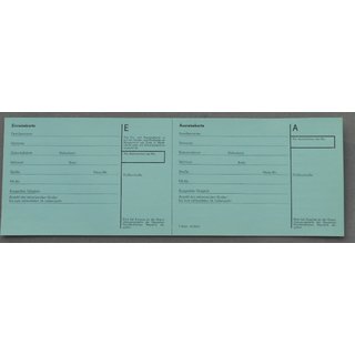 Entry / Exit Card for GDR Travels, green