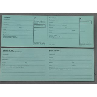 Entry / Exit Card for GDR Travels, green