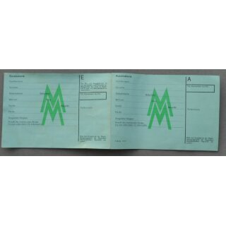 Einreise- / Ausreisekarte, grün, Leipziger Messe