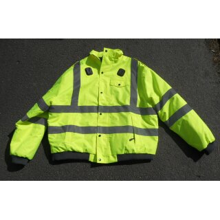 Warnjacke, UKBA, Winter gefüttert, kurz, signalgelb