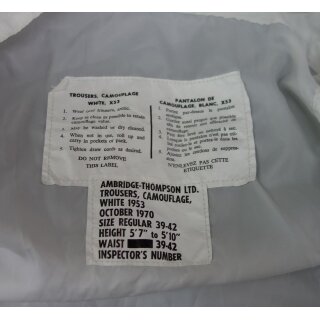 Size Regular 39-42, Ambridge-Thompson LTD., Oct. 1970, like new