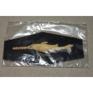 Gold auf blau, Marine, Handgestickt, OVP