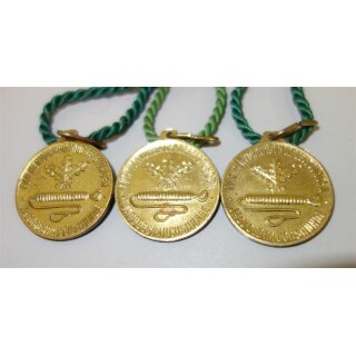 454b, Non ferrous Metal, 44x40mm,on green Cord, various 1 ea