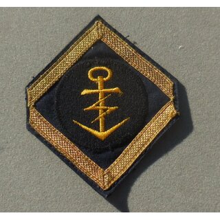Armabzeichen, groß, blau/gelb, Marine, Marineführungsdienst, große Auflage auf Stoff