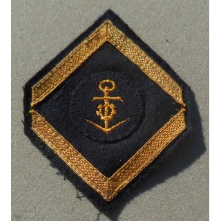 Armabzeichen, groß, blau/gelb, Marine, Marinetechnik-Dienst, kleine Auflage auf Tuch