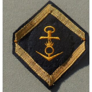 Armabzeichen, groß, blau/gelb, Marine, Marinewaffendienst, große Auflage auf Tuch